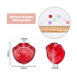 200шт 10 цвета прозрачные окрашенные распылением стеклянные бусины&nbsp;GLAA-DC0001-24