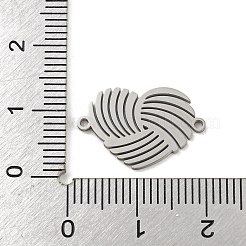 変色しない304ステンレススチールコネクタチャーム  ハート  ステンレス鋼色  12x18.5x1mm  穴：1.2mm&nbsp;STAS-P344-02P