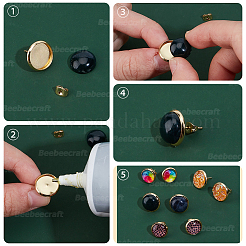 80 шт. 4 стиля плоских круглых сережек-гвоздиков из нержавеющей стали 304&nbsp;STAS-BBC0006-43