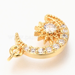 Латунные микропаве прозрачные кубические циркониевые подвески ZIRC-O036-27G