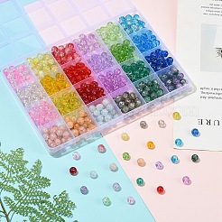 600 шт. 24 разных стилей прозрачные стеклянные бусины&nbsp;GLAD-YW0005-75