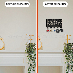 Настенные вешалки из дерева и железа HJEW-WH0055-100