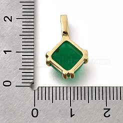 Подвески из натурального зеленого ониксового агата (окрашенного и нагретого) в форме ромба&nbsp;KK-F899-03E-G