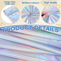 Tejido holográfico iridiscente de poliéster&nbsp;DIY-WH0622-772C