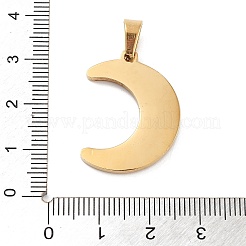 304ステンレスペンダント  ラインストーンとエナメル  ゴールドカラー  ムーン  27x20x2.5mm  穴：6x4mm&nbsp;STAS-M062-01G-D