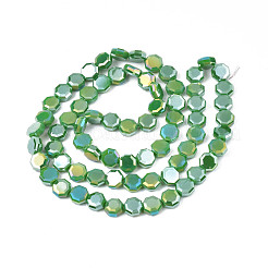 Гальванизировать непрозрачные сплошной цвет стеклянные бусы пряди EGLA-N002-27-A01