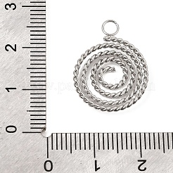 304ステンレスペンダント  渦巻き模様のチャーム  ステンレス鋼色  21.5x17x1.5mm  穴：3mm&nbsp;SA-CBADAF9-01G