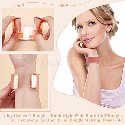 2шт. браслеты из сплава с рифлением&nbsp;BJEW-UN0001-90