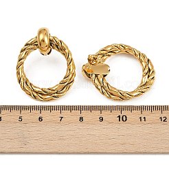 Серьги-гвоздики с витым кольцом из нержавеющей стали 304&nbsp;EJEW-K268-26G