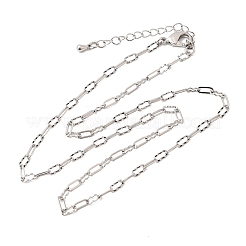 Collares de cadena de eslabones ovalados texturizados de latón de 2.5 mm para mujer&nbsp;NJEW-F366-06A-P
