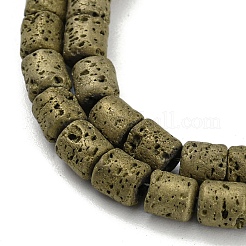 Fili di perle di roccia lavica naturale elettrodeposta&nbsp;G-Z032-J04-12B