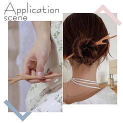 Палочки для волос из персикового дерева MAK-WH0012-01