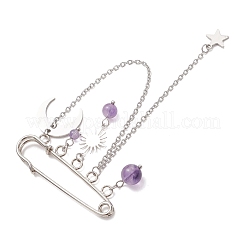 Broschen mit Anhänger aus Amethyst&nbsp;JEWB-TA00025
