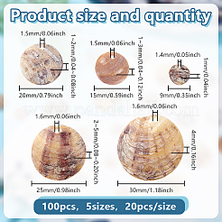 100 шт. 5 стиля подвески из натуральной ракушки акойя SHEL-HY0001-19