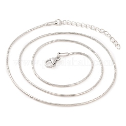 201 ожерелье из круглой цепочки-змейки из нержавеющей стали для женщин&nbsp;NJEW-G140-06B-P-1