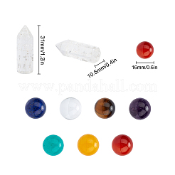 Perles de pierres précieuses naturelles et synthétiques sur le thème des chakras&nbsp;G-WH0007-03