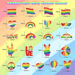 Подвески из сплава с эмалью в стиле радуги&nbsp;FIND-CJC0004-43G