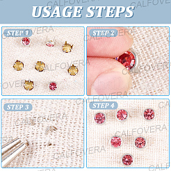 120 шт. латунные заклепки со стразами&nbsp;FIND-CL0001-28B