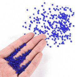 ガラスシードビーズ  つや消し色  ラウンド  ブルー  3mm&nbsp;SEED-A008-3mm-M8