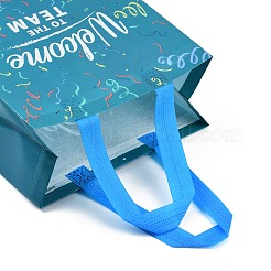 Печатные нетканые многоразовые складные подарочные пакеты для винных бутылок с ручкой ABAG-C012-04B