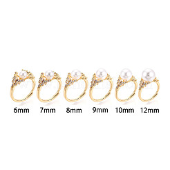 Закрепка для колец-штифтов из цветочной латуни с микропаве из кубического циркония KK-T076-09G