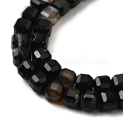 Натуральный черный агат бисер нитей&nbsp;G-F797-A19-01