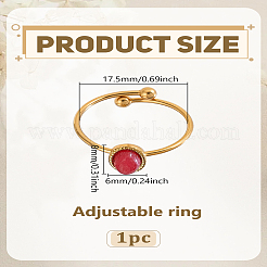 1 шт. регулируемые манжетные кольца из нержавеющей стали с синтетическими драгоценными камнями&nbsp;RJEW-LP0010-10C