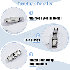 10 шт. застежки для часового ремешка из нержавеющей стали 201 STAS-DC0015-89
