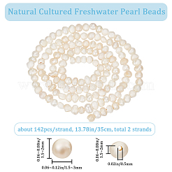 2 нить бусин из натурального культивированного пресноводного жемчуга PEAR-BBC0001-18