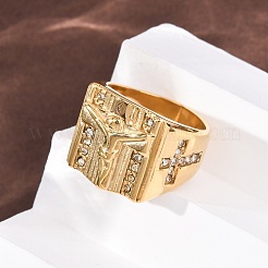 Кольца для пальцев из нержавеющей стали 304 с широким ободком&nbsp;RJEW-F201-04G