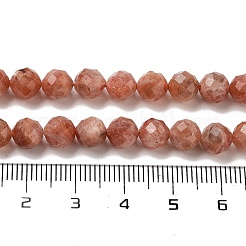 Нити бусин из натурального золота из солнечного камня G-B088-C21-06