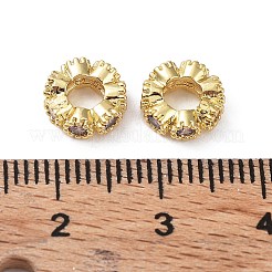 Латунные микро проложить кубического циркония бусы KK-A189-10G