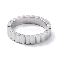 変色しない304ステンレススチールの溝付き指輪  ステンレス鋼色  usサイズ7 1/4(17.5mm)&nbsp;X-RJEW-G298-12P