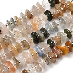 Натуральные разноцветные нити рутилированных кварцевых бусин&nbsp;G-L649-C05-01