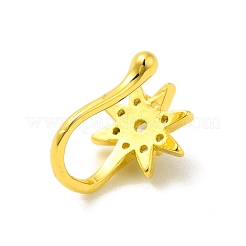 Клипса со звездой из прозрачного кубического циркония на кольцах в носу AJEW-F059-14G