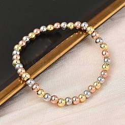 Латунные круглые браслеты из бисера для мужчин и женщин BJEW-B148-05C-M