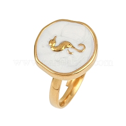 Кольца-манжеты из нержавеющей стали 304 с эмалью для женщин RJEW-K301-06A-02