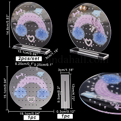 Круглые прозрачные акриловые подставки для сережек&nbsp;EDIS-WH0035-12A