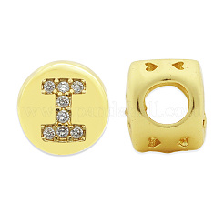 Perle di zirconi cubici trasparenti in micro pavè di ottone&nbsp;KK-T030-LA843-IX3