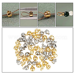 56шт 4 стильные латунные обжимные бусины&nbsp;KK-AR0003-25