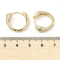 Серьги-кольца из латуни с прозрачным фианитом EJEW-Q014-28G