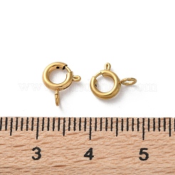 イオンプレーティング（IP）304ステンレススチールスプリングリング留め金  18KGP本金メッキ  9x7.5x1.5mm  穴：1.8mm&nbsp;LS-STAS-C114-04B-G