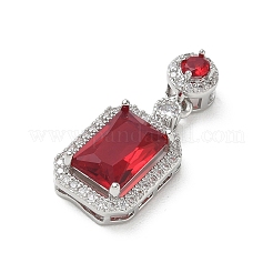 Ciondoli in ottone con micro pavé di zirconi rossi&nbsp;KK-A299-19P