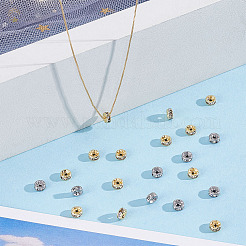 60 pieza de cuentas espaciadoras de rhinestone de acero inoxidable quirúrgico 316 de 2 colores&nbsp;STAS-HY0002-08