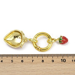 Клубничная латунь микропаве прозрачные кубические цирконии пружинные затворные кольца KK-M322-10G