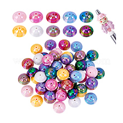 60 шт. 10-цветные непрозрачные акриловые бусины с УФ-покрытием FIND-PH0026-82