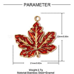 Подвески из нержавеющей стали 304 с эмалью&nbsp;STAS-OY008-59G-02