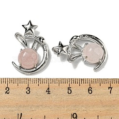 Natürlichen Rosenquarz Anhänger&nbsp;G-M434-01P-25