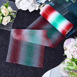 Rouleau de tulle scintillant en tissu polyester arc-en-ciel&nbsp;OCOR-WH20006-55D