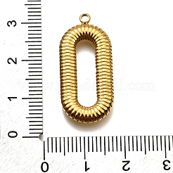 304ステンレスペンダント  オーバルチャーム  18KGP本金メッキ  29x13.5x4mm  穴：1.8mm&nbsp;STAS-M116-02G